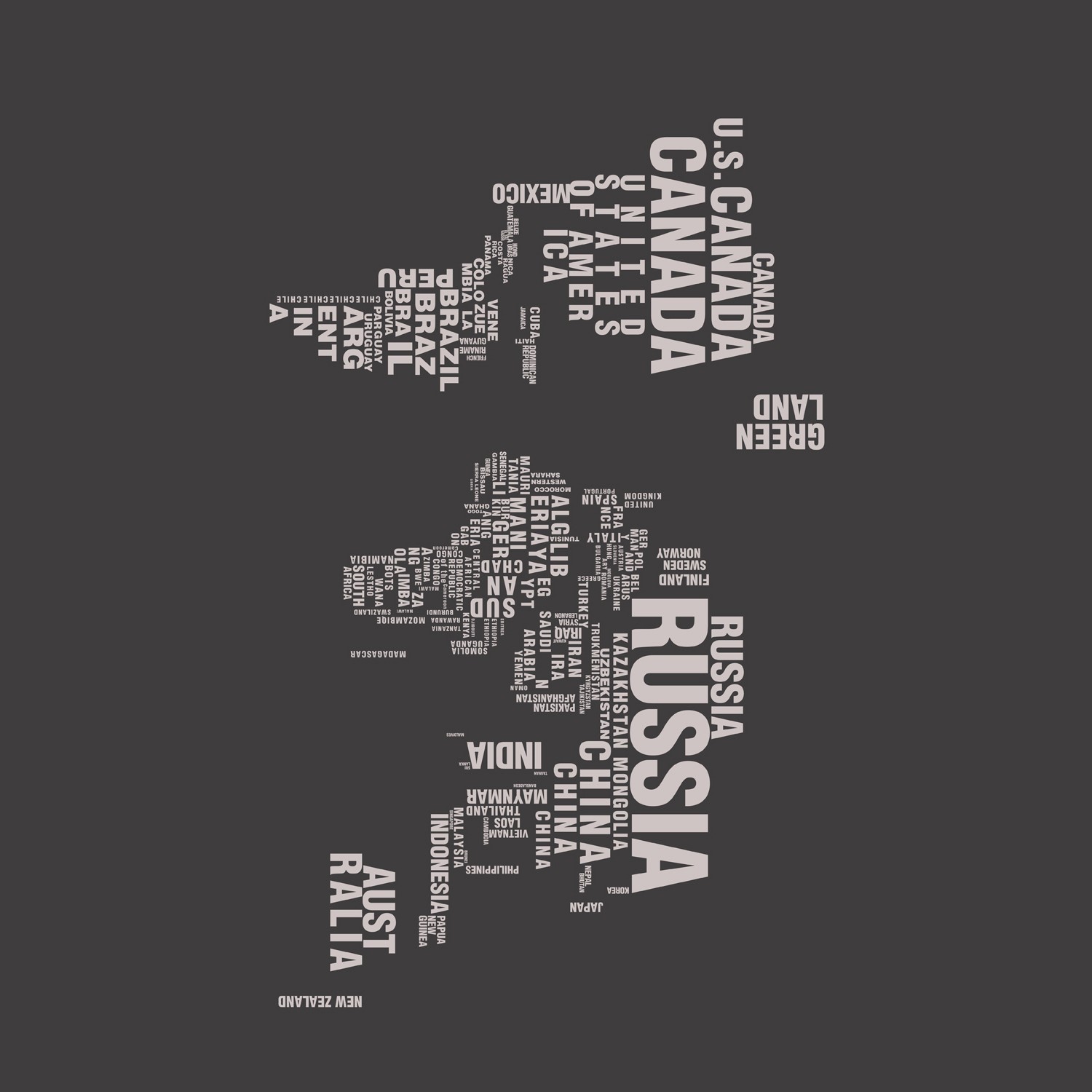 Typography World Map