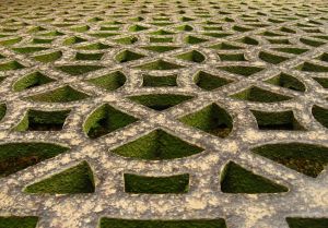 From this angle this concrete make a nice garden trellis. Over time it make a nice rustic and weathered with moss as an added touch. That how you get the weathered mossy effect of the concrete.