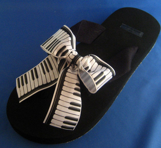 Piano Player Relaxation Flip Flops.